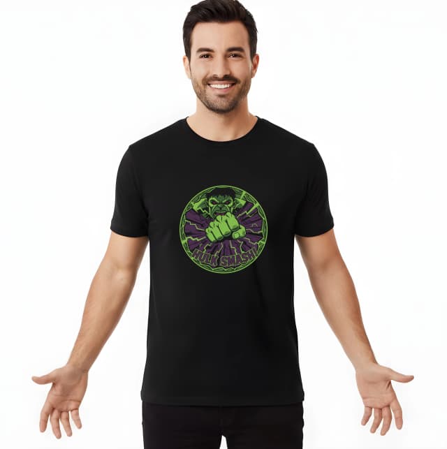 Pánske tričko Drvivý Úder Zeleného Obra Hulk Smash Explózia Energia A Sily