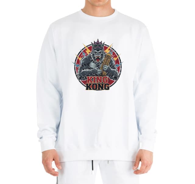 Mikina bez kapucne Kráľovský Výkrik King Kong S Korunou A Mrakodrapy