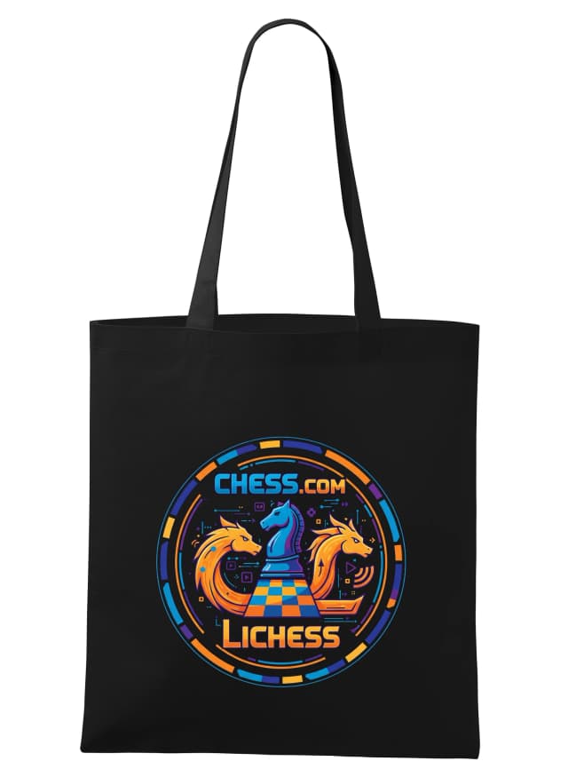 Nákupná taška Neónový Šachový Súboj Chesscom A Lichess Digitálne Dračia Sila