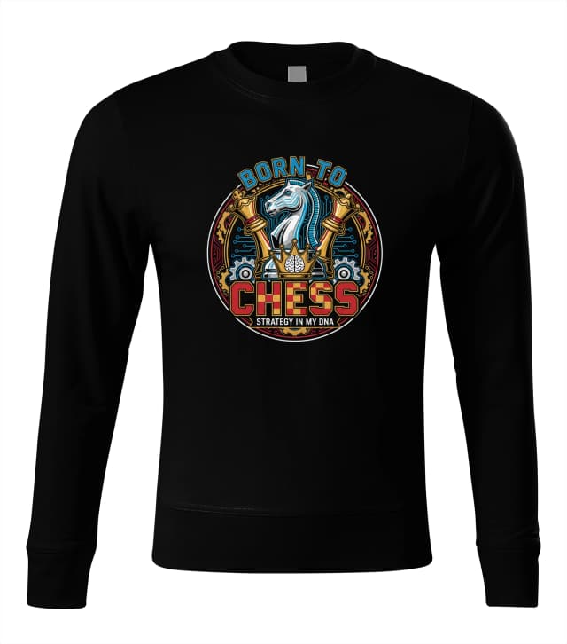 Mikina bez kapucne Zrodený Pre Chess A Šach Stratégia V Mojom Dna