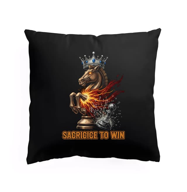 Vankúš Šachový Ohnivý Jazdec Obeť Pre Víťazstvo Sacrifice To Win
