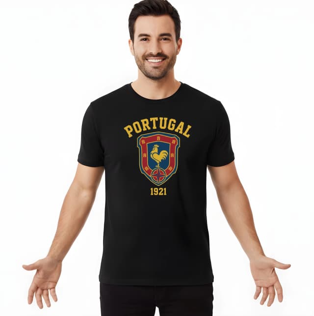 Pánske tričko Portugal Zlatý Kohút 1921 Retro Emblém Národného Ducha