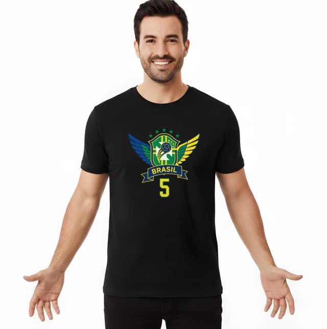 Pánske tričko Krídla Legendy Brazil Emblém Majstra S Číslom 5