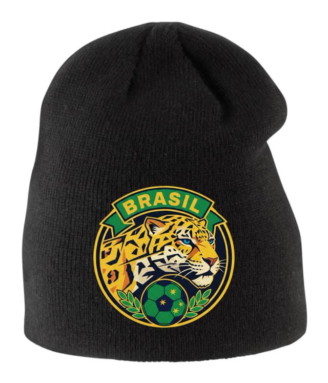 Detská zimná čiapka Divoký Jaguár Brazil Hrdosť Sila A Futbalová Vášeň