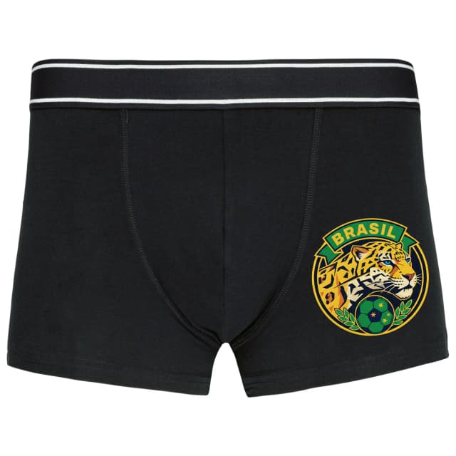 Boxerky Divoký Jaguár Brazil Hrdosť Sila A Futbalová Vášeň