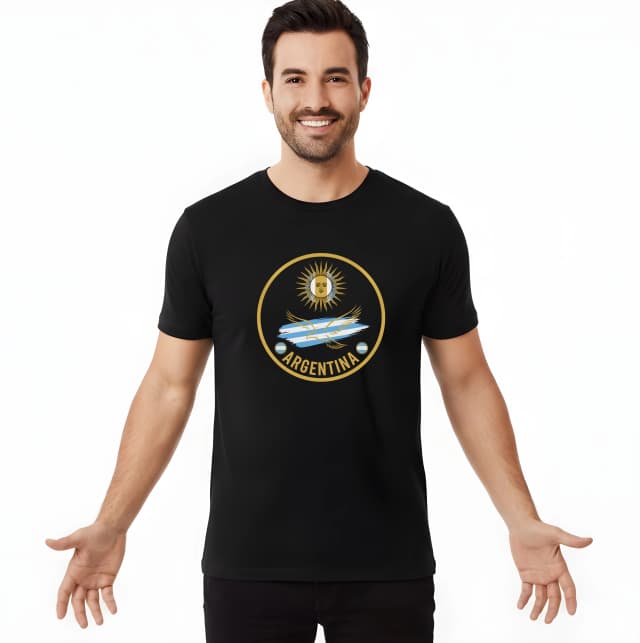 Pánske tričko Argentína Zlaté Slnko A Vzlietajúce Orol Retro Futbalový Odznak