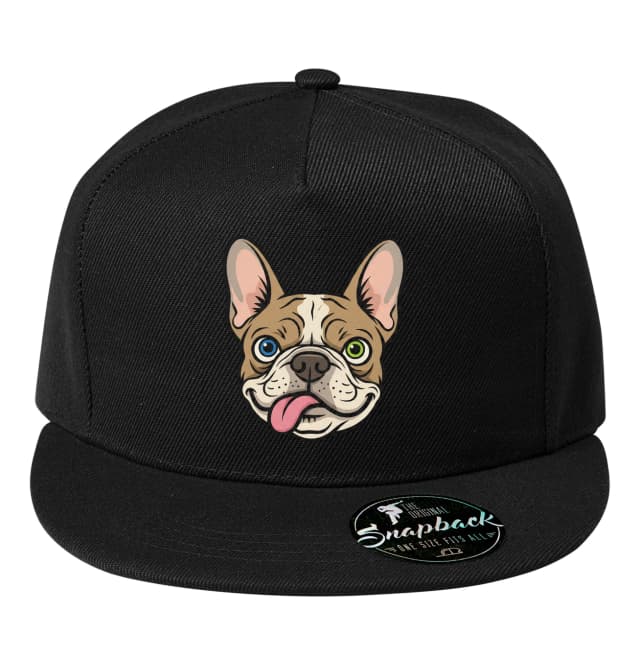 Snapback Roztomilý French Bulldog S Dúhovými Očami A Vyplazeným Jazykom