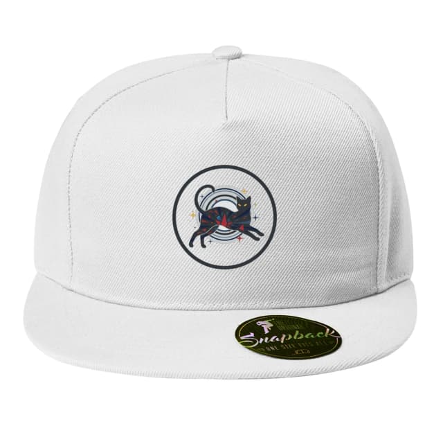 Snapback Tajomná Silueta Čiernej Mačky V Kozmickej Mozaice