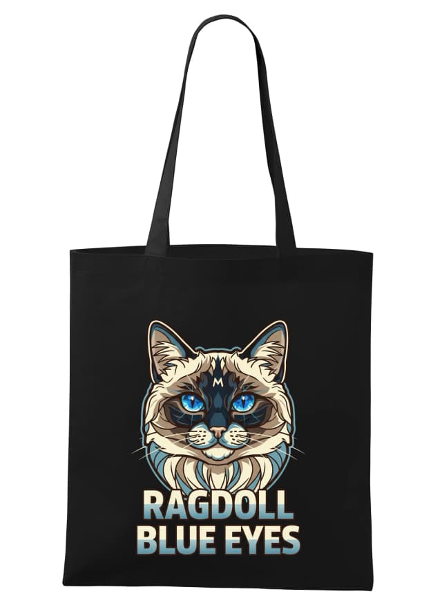 Nákupná taška Exkluzívny Ragdoll Blue Eyes S Krištáľovo Modrými Očami A Zamatovým Kožúškom