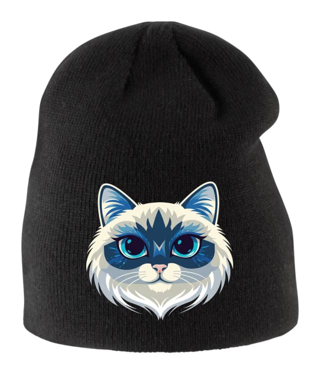 Detská zimná čiapka Kúzelný Ragdoll S Ľadovými Modrými Očami A Nočným Leskom