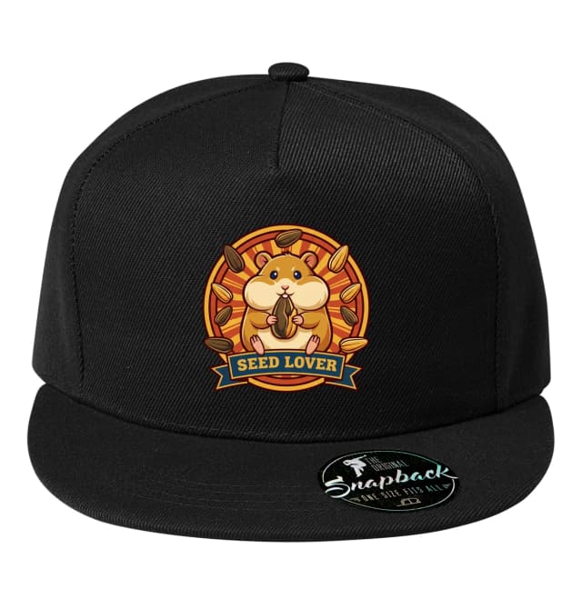 Snapback Roztomilý Škrečok Milovník Slnečnicových Semienok V Retro Odznaku