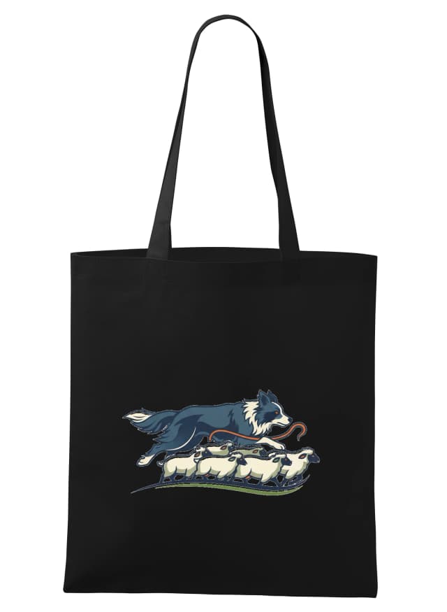 Nákupná taška Border Collie Majster Pásenie Oviec Dynamické Logo Pastviny A Stáda