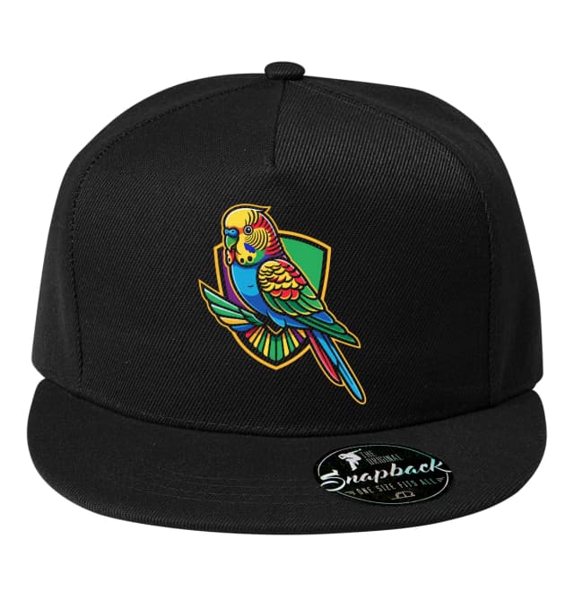 Snapback Explozívna Farebná Andulka Budgie Tropický Retro Emblém Pre Nadšencov