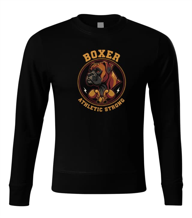 Mikina bez kapucne Boxer Železný Gladiátor Atletická Sila A Boxerský Emblém Hrdosti
