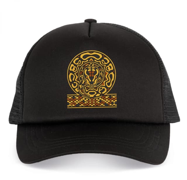 Detská šiltovka Zlatý Mandalový Hadí Ornament Exotický Luxusný Design V Štýle Ball Python