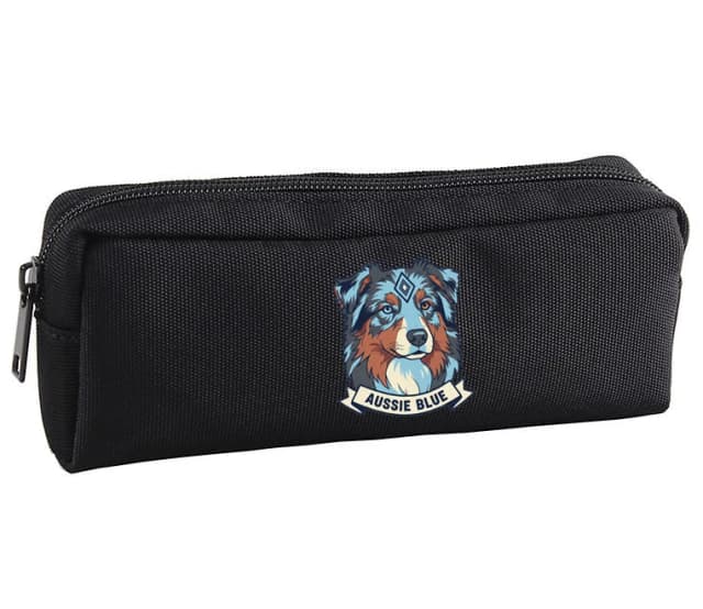 Školský peračník Aussie Blue Moderný Geometrický Portrét Austrálskeho Ovčiaka V Modrých Tónoch