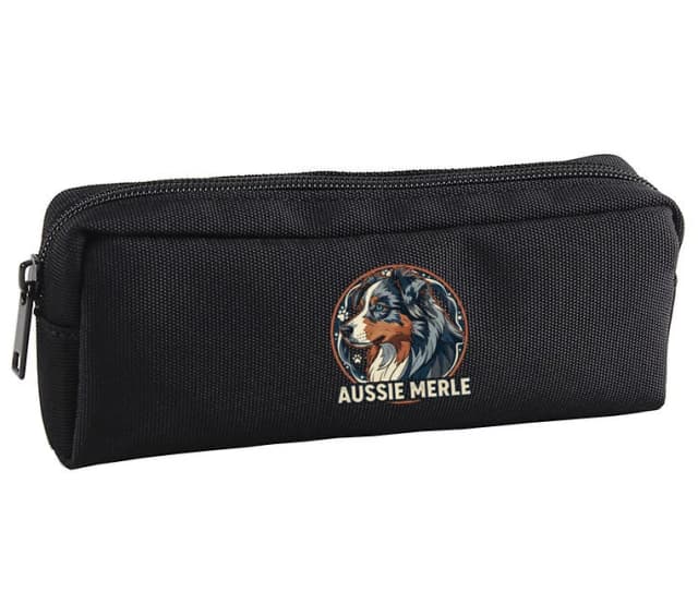 Školský peračník Aussie Merle Kráľovský Portrét Modrookého Ovčiaka V Retro Grafickom Štýle