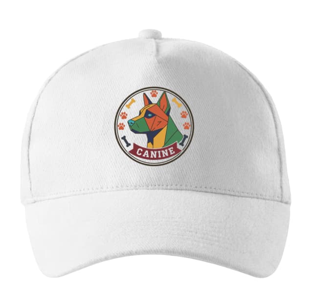 Šiltovka Farebný Geometrický Psí Odznak Canine Moderné Logo S Tlapkami A Kosťami