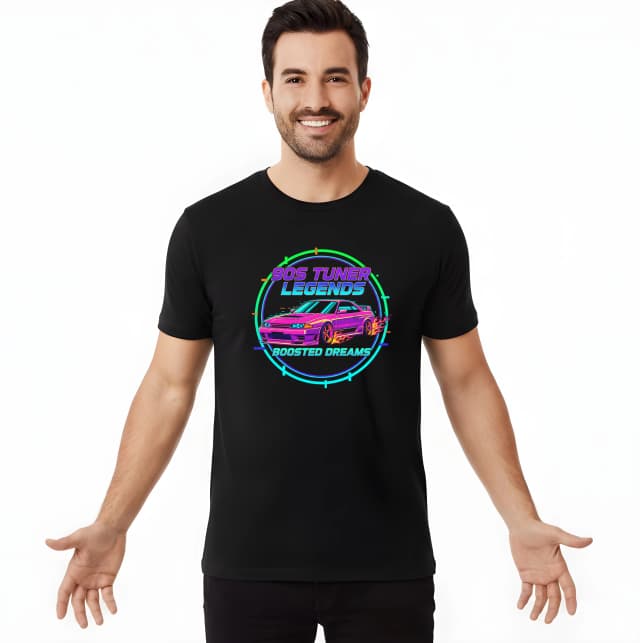 Pánske tričko 90s Tuner Legends Nočné Neónové Legendy Tuningu Boosted Dreams A Legendárnej Turbo Sny