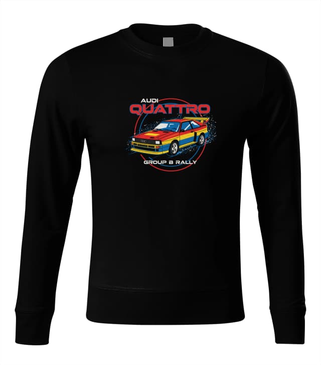 Mikina bez kapucne Audi Quattro Group B Retro Rally Ikona Rev Motoru A Prach