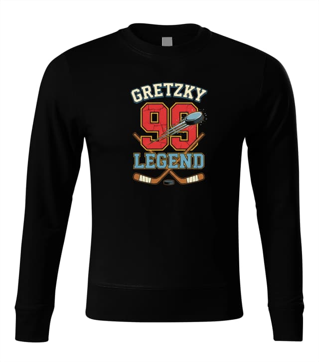 Mikina bez kapucne Gretzky 99 Legend Česká Pocta Ľadová Ikona A Rýchle Strele