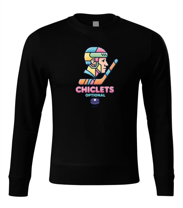 Mikina bez kapucne Neónový Hokejový Portrét Chiclets Optional Farebný Retro Švih