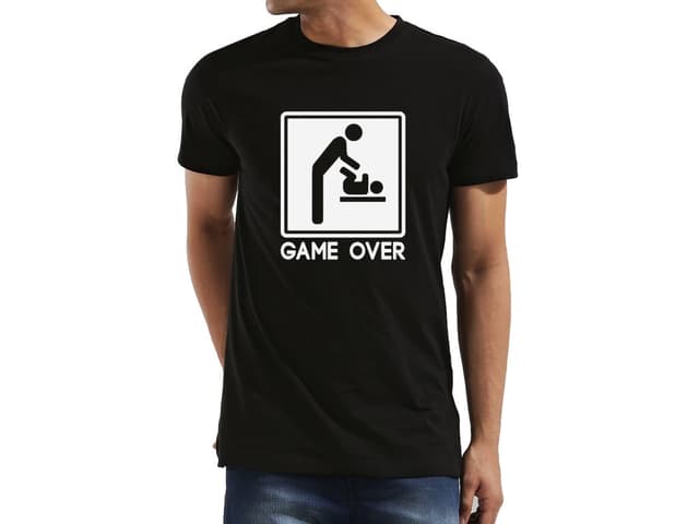 Pánske tričko pre otca - Game over baby