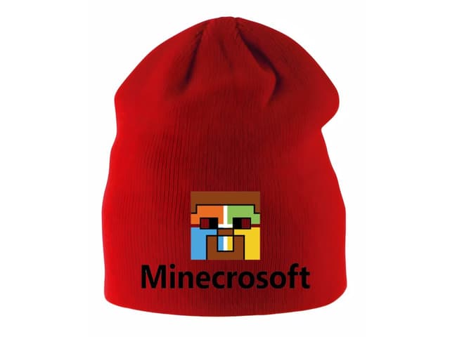 Detská zimná čiapka Minecraft paródia Microsoft