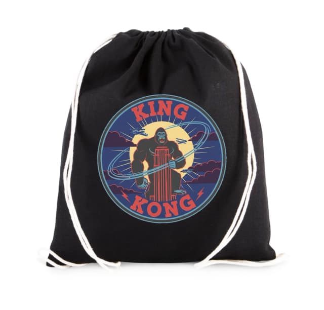 Vak na chrbát Legendárnej King Kong Na Mrakodrape V Retro Nočnom Odznaku