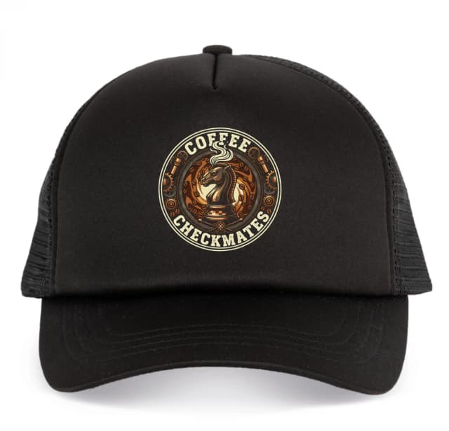 Detská šiltovka Kávový Rytier Šach Espresso A Steampunková Elegance