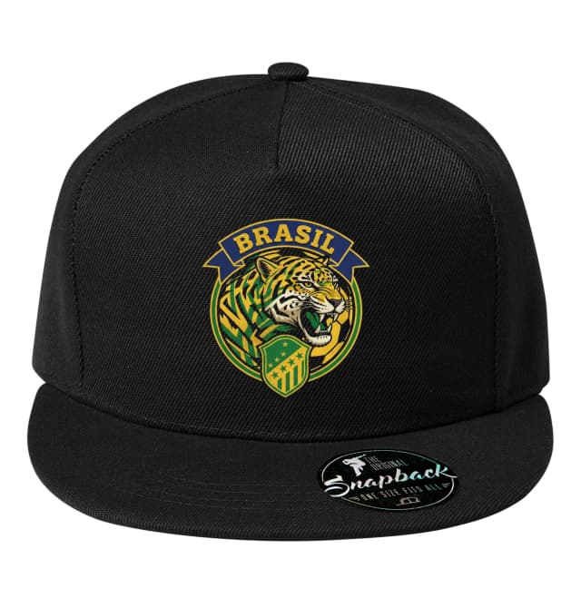 Snapback Divoký Brasil Futbalový Tiger Vo Zelenožltom Štíte