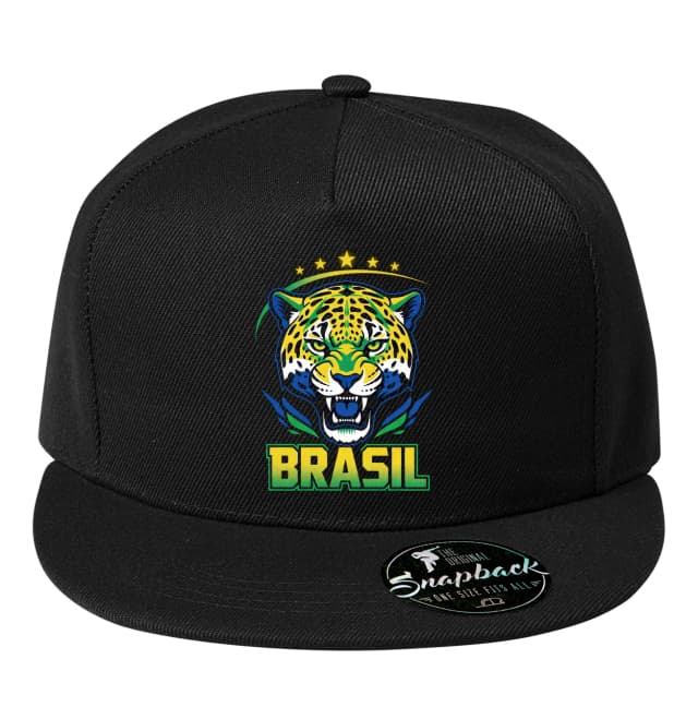 Snapback Divoký Jaguár Brasil Zlatý A Zelený Futbalový Emblém Sily