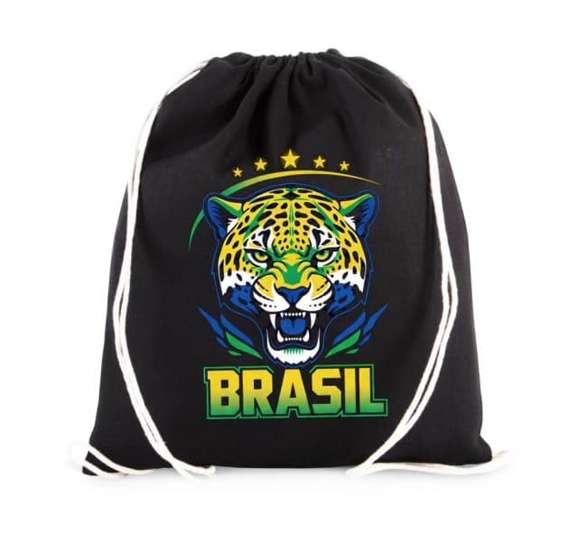 Vak na chrbát Divoký Jaguár Brasil Zlatý A Zelený Futbalový Emblém Sily