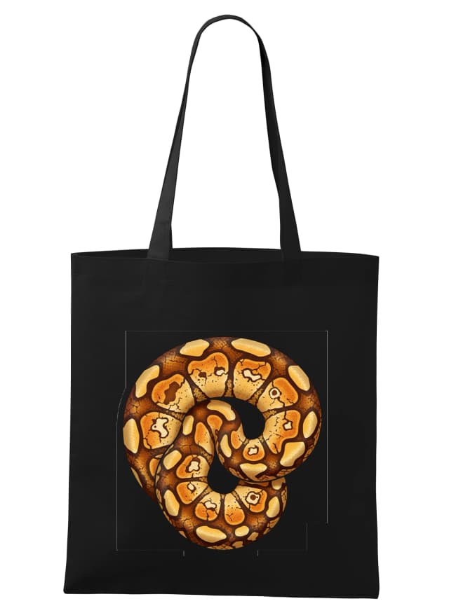 Nákupná taška Zlatý Hadí Ornament Ball Python Elegantný Krútený Prírodný Vzor