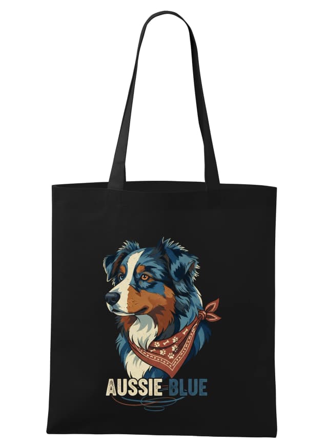 Nákupná taška Aussie Blue Hrdý Portrét Australian Shepherd Blue Merle