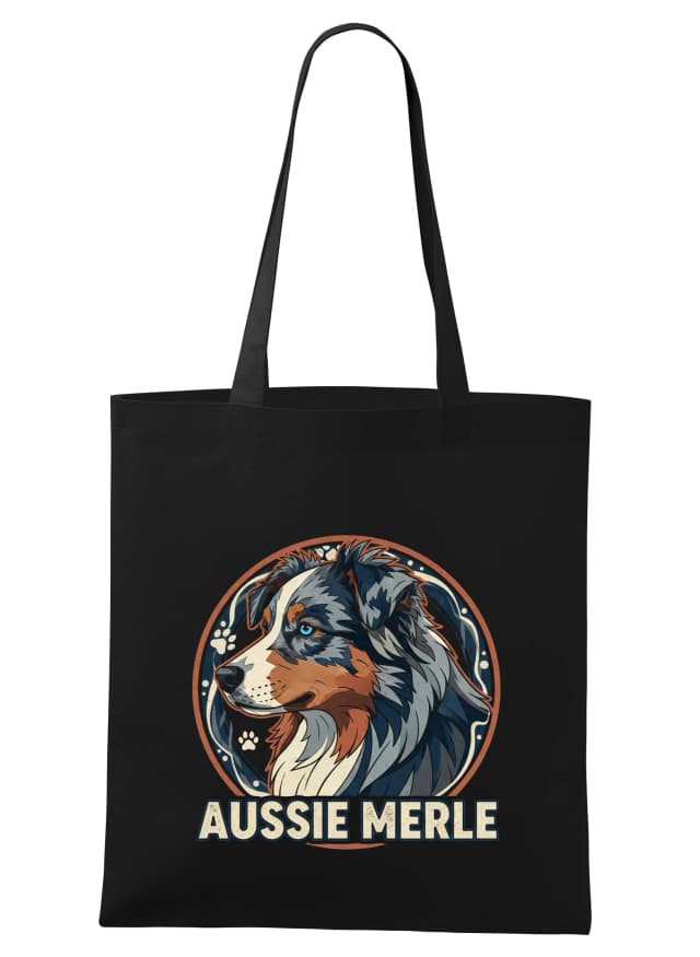 Nákupná taška Aussie Merle Kráľovský Portrét Modrookého Ovčiaka V Retro Grafickom Štýle