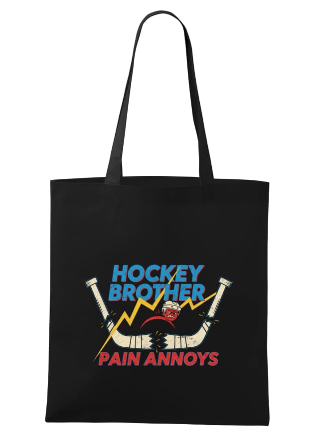 Nákupná taška Hockey Brother Naštvaný Hráč Zlomené Hokejky A Blesk