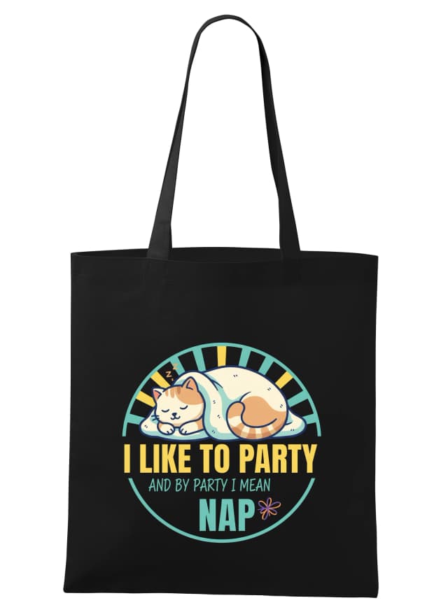 Nákupná taška Rád Parím A Pod Party Myslím Šlofík S Mojou Mačkou